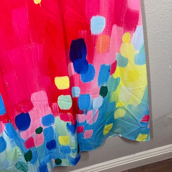 Uoozee Size Medium Flowy Sleeveless Maxi Dresses Contrast Color Printed V Neck - Picture 5 of 10